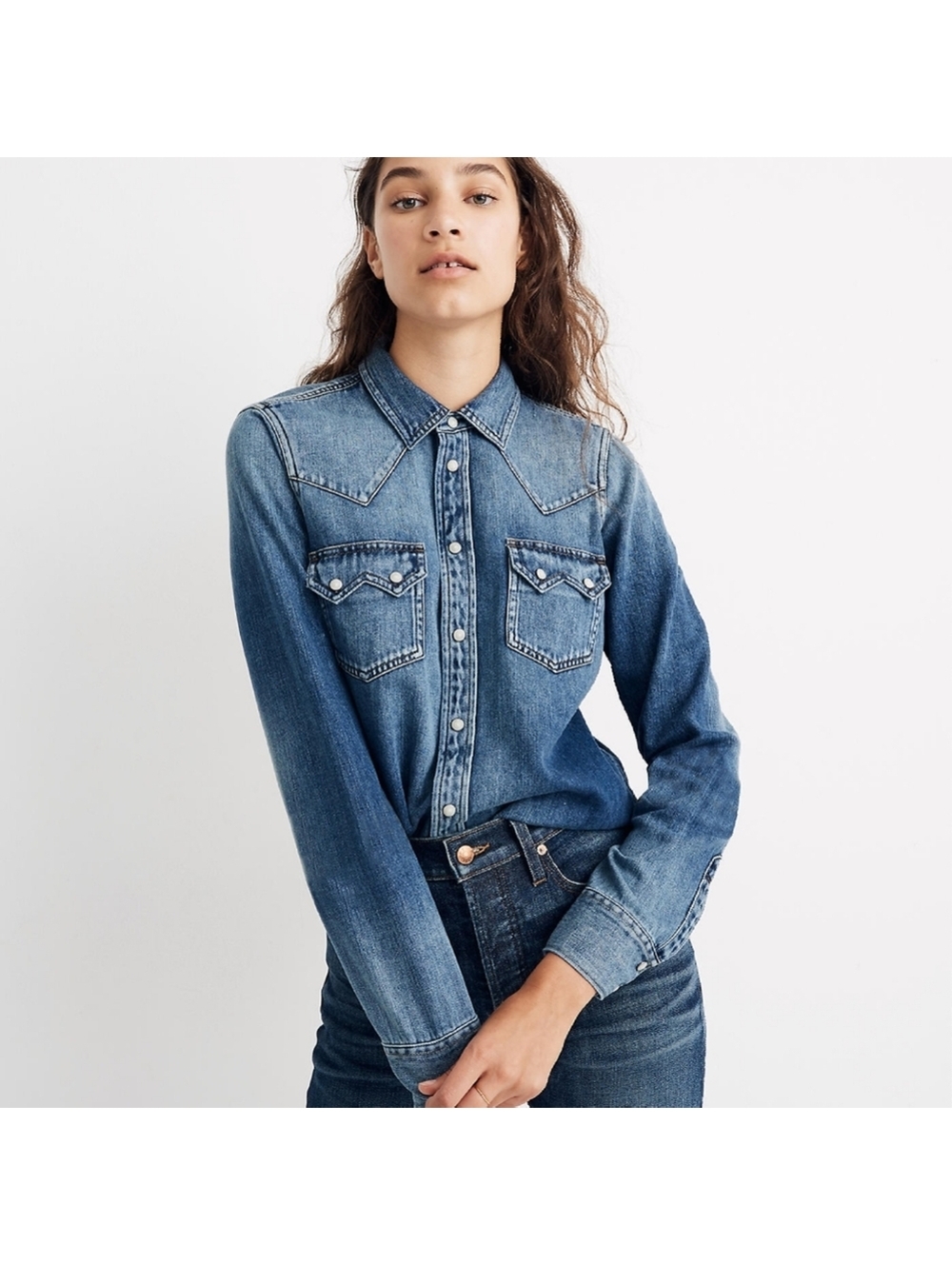 Madewell Pearl Snap Denim Shirt